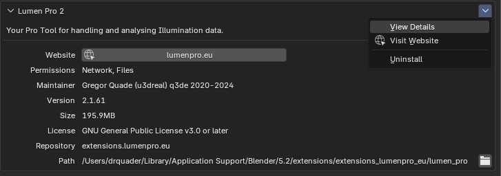 Lumen Pro 2 with the little arrow and View Details